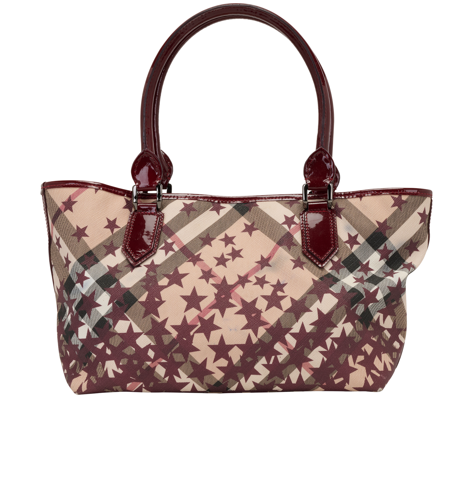 Supernova Stars Tote, &pound;210, Handbags, Beige, Canvas/Patent Leather, Back view